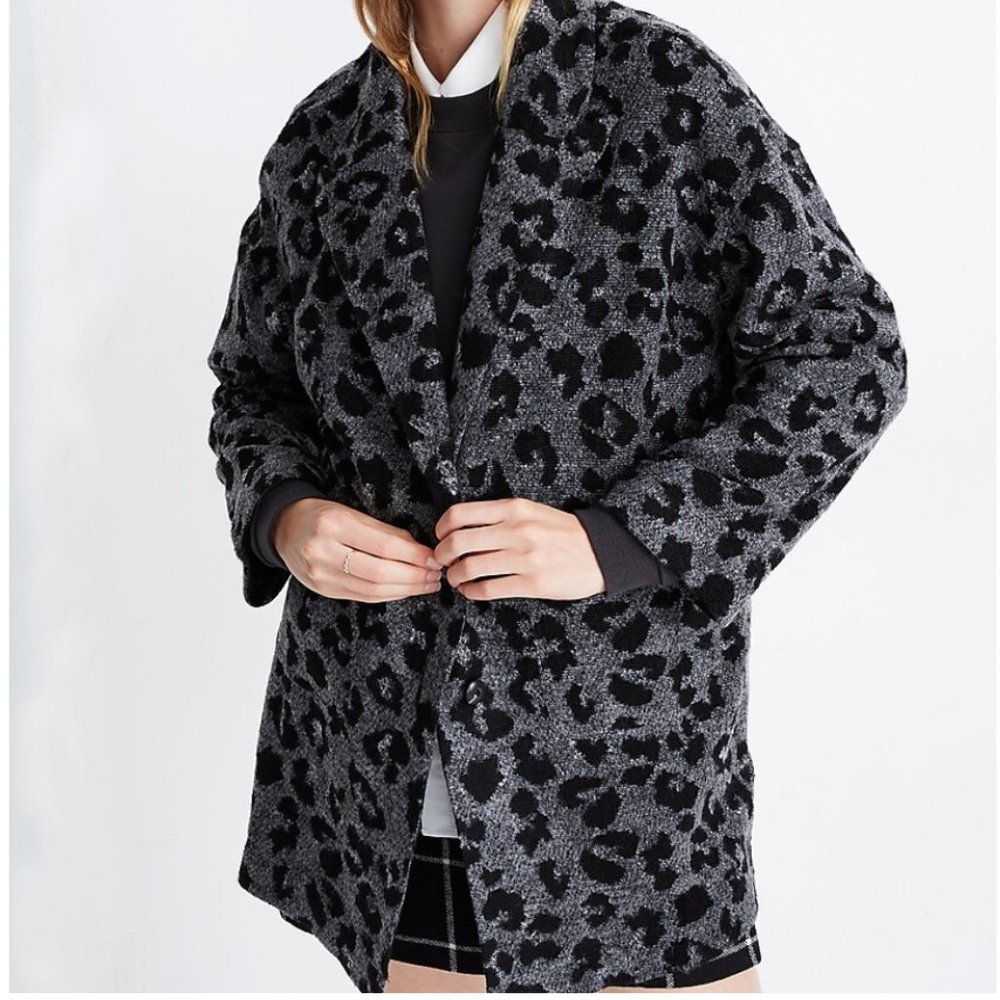 Madewell Texture & Thread Leopard Print Blazer Coat (XS)